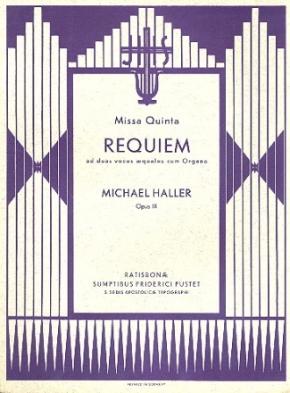 Missa quinta - Requiem ad 2 voces aequales cum organo, Partitur