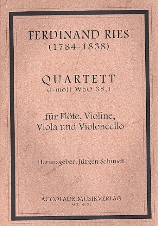 Quartett Nr.4 d-Moll WoO35,1 für Flöte und Streichtrio Partitur und Stimmen
