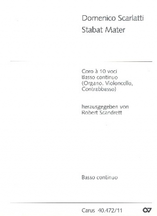 Stabat mater 10 gem Stimmen (SSSSAATTBB), und Bc (Violoncello / Kontraba)