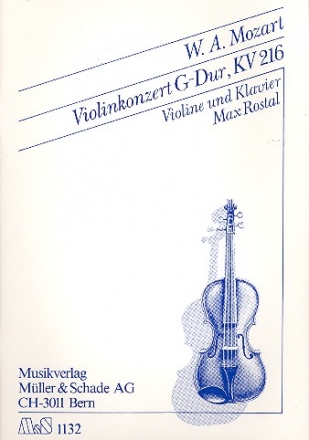 Konzert G-Dur KV216 fr Violine und Orchester fr Violine und Klavier