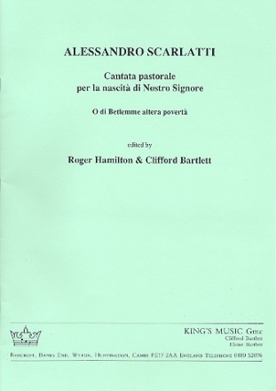Cantata pastorale per la nascita di nostro signore for mixed choir and string quartet score and parts