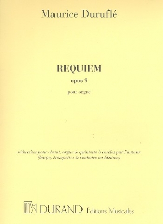 Requiem op.9 pour chant, orgue et orchestre partie d'orgue