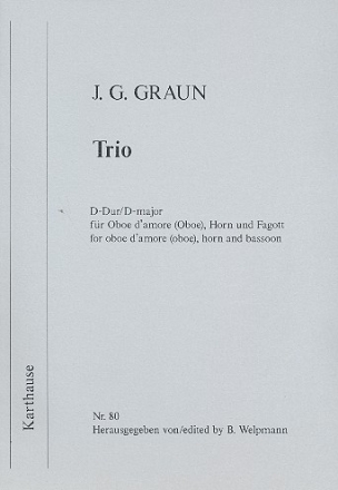 Trio D-Dur für Oboe d'amore (Oboe), Horn und Fagott Partitur und Stimmen