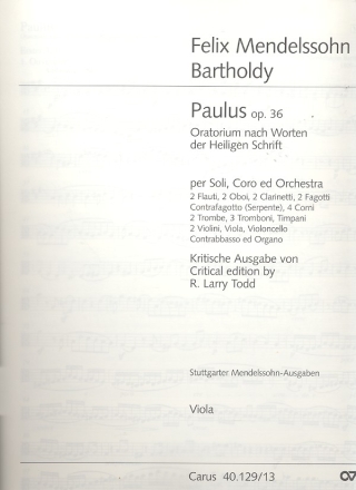 Paulus op.36 fr Soli, Chor und Orchester Viola