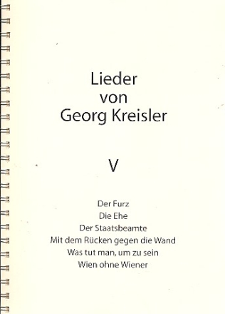 Lieder von Georg Kreisler Band 5 für Gesang und Klavier