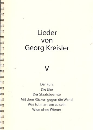 Lieder von Georg Kreisler Band 5 fr Gesang und Klavier