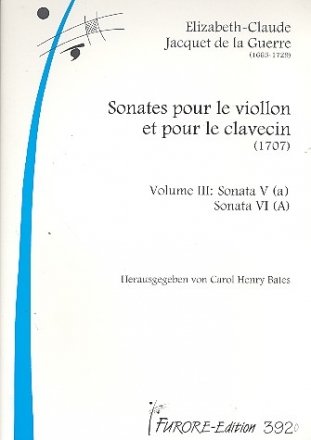 Sonates nos.5+6 pour le violon et le clavecin sonates volume 3