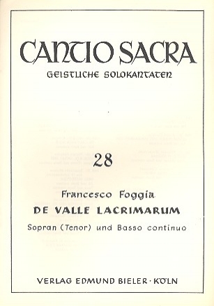 De valle lacrimarum fr Sopran (Tenor) und Bc