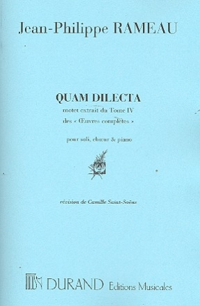 Quam dilectam motet pour soli, choeur mixte, orgue et orchestre Partition miniature