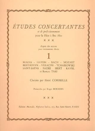 Etudes concertantes vol.1 pour flte  bec alto