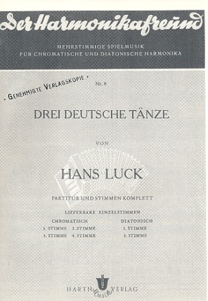 3 deutsche Tnze fr Akkordeonorchester Partitur (Verlagskopie)