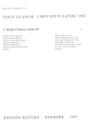 Hodie christus natus est for mixed choir (satb) a cappella score (la/daen)