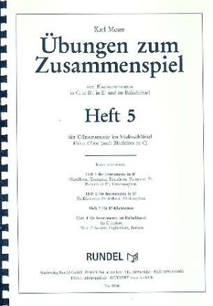 bungen zum Zusammenspiel von Blasinstrumenten Band 5 fr Instrumente in C im Violinschluessel