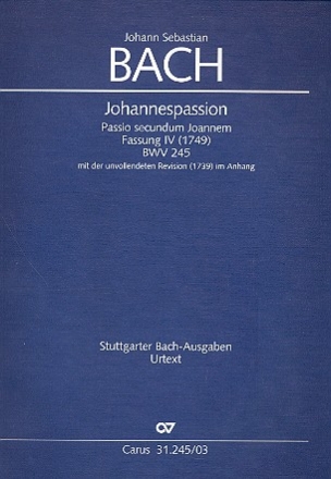 Johannespassion BWV245 in der Fassung 4 von 1749  Klavierauszug (dt/en)