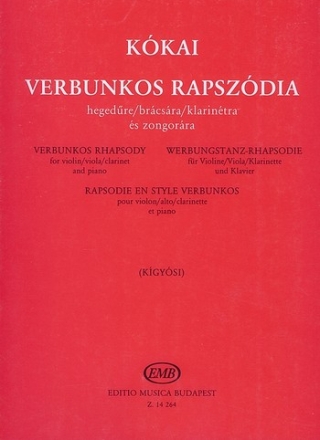 Werbungstanz-Rhapsodie fr Violine, Viola, Klarinette und Klavier Partitur und Stimmen