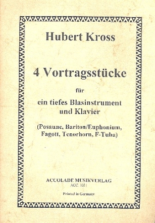 4 Vortragsstcke fr ein tiefes Blasinstrument und Klavier (Posaune, Bariton, Fagott, Tuba)