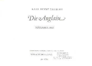 Die Anglaise Notenbeilage (fr Tasteninstrument)