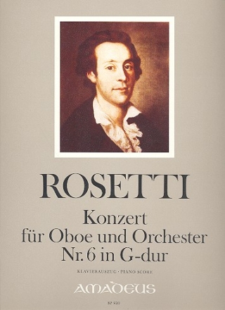 Konzert G-Dur Nr.6 fr Oboe und Orchester fr Oboe und Klavier