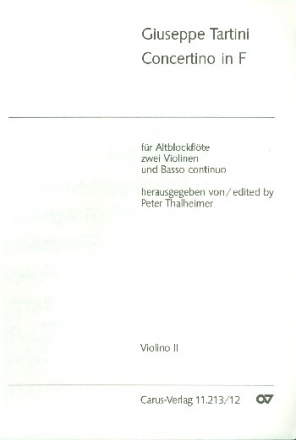 Concertino F-Dur fr Altblockflte, 2 Violinen und bc Violine 1
