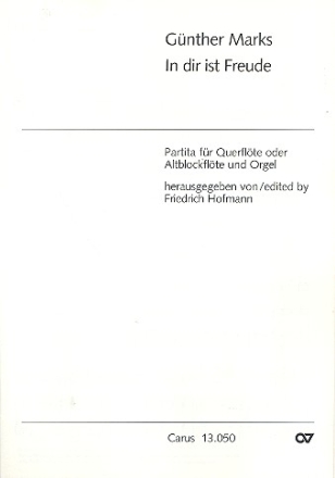 In dir ist Freude Partita fr Flte (Altblockflte) und Orgel