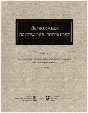 Denkmler deutscher Tonkunst Folge 1 Band 57 24 Oden (Telemann) und Sammlung neuer Oden und Lieder (Grner)