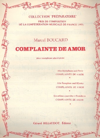 Complainte de amor pour saxophone alto et piano