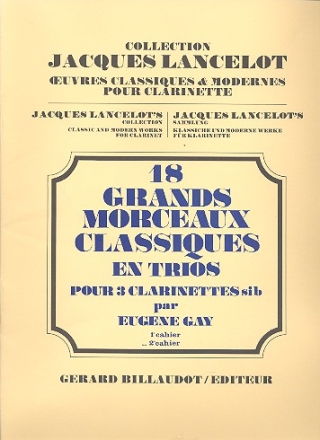 18 grands morceaux classiques vol.2 (nos.11-18) pour 3 clarinettes parties