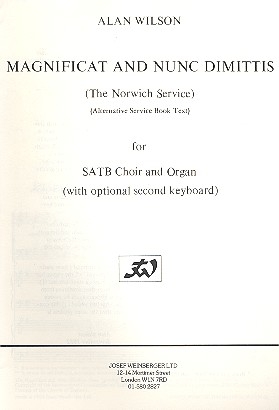 Magnificat and Nunc dimittis for mixed chorus and organ score