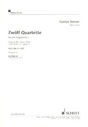 12 Quartette Band 2 (Nr.5-8) fr 4 Singstimmen und klavier Chorpartitur