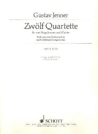 12 Quartette Band 3 (Nr.9-12) fr 4 Singstimmen und Klavier Chorpartitur