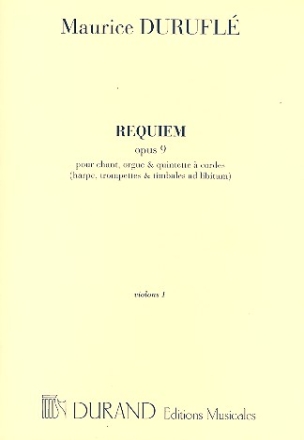 Requiem op.9 pour baryton(s), orgue et quintette  cordes violon 1