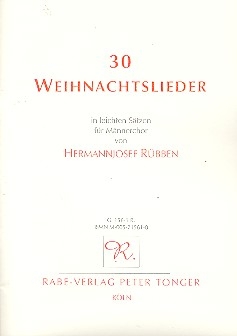 30 Weihnachtslieder fr Mnnerchor a cappella