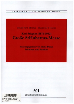 Groe St. Hubertus-Messe fr 5 Hrner Partitur und Stimmen