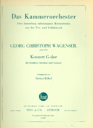 Konzert G-Dur fr Flte, Streicher und Bc Partitur