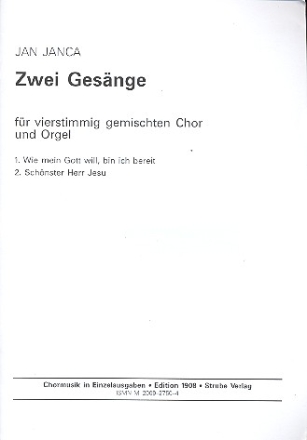 Zwei Gesnge fr gem Chor und Orgel Partitur