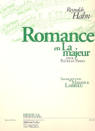 Romance La majeur pour flte et piano