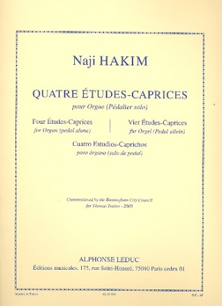 4 tudes-caprices pour orgue (pedalier solo)