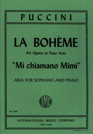 Mi chiamano Mimi Aria for soprano and piano