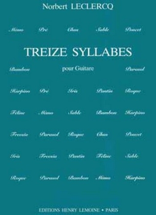 13 SYLLABES POUR GUITARE