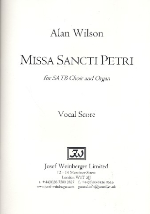 Missa sancti Petri for mixed chorus and piano score