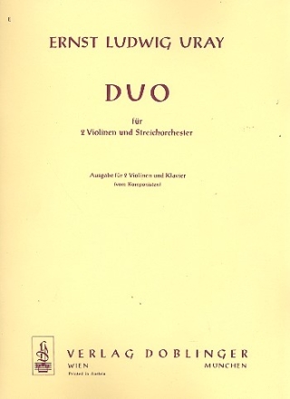 Duo fr 2 Violinen und Streicher fr 2 Violinen und Klavier