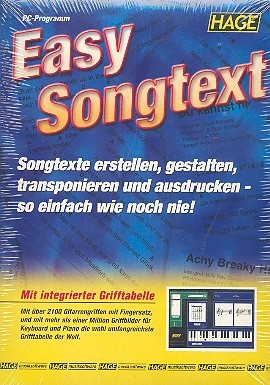 Easy Songtext PC-Programm Songtexte erstellen, gestalten, transponieren und ausdrucken