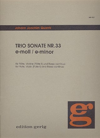 Triosonate e-Moll Nr.33 fr Flte, Violine (Flte) und Bc Partitur und Stimmen