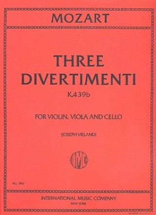 3 Divertimenti KV439b for string trio parts