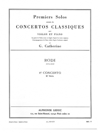 PREMIER SOLO DU CONCERTO NO.1 POUR VIOLON ET PIANO CATHERINE, G., ED.