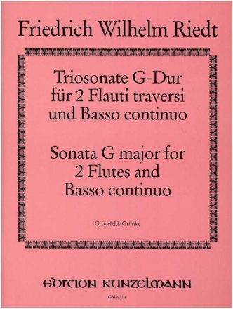 Triosonate G-Dur fr 2 Flten und Bc ad lib. GRONEFELD, I., ED.