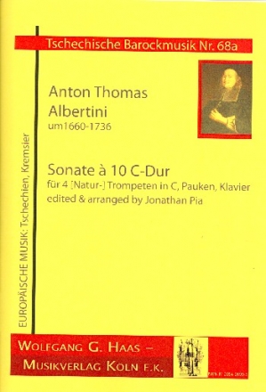 Sonate a 10 C-Dur fr 4 Trompeten und Klavier Partitur und 4 Spielpartituren