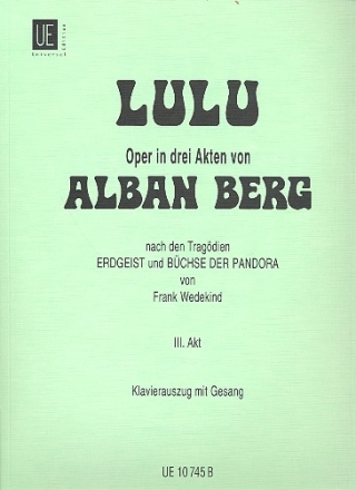 Lulu 3.Akt Klavierauszug (dt)