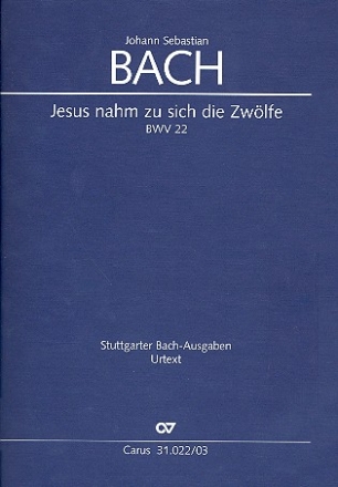 Jesus nahm zu sich die Zwlfe Kantate Nr.22 BWV22 Klavierauszug (dt/en)