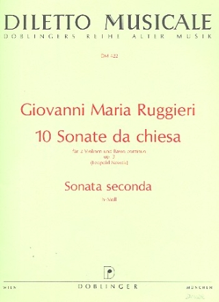 SONATA SECONDA H-MOLL OP.3 FUER 2 VIOLINEN UND BC NOWAK, L., ED.